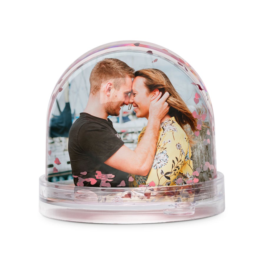 Boule à neige Coeurs avec photos
